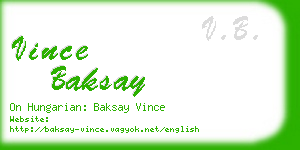 vince baksay business card